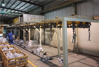 Automatic spraying hardware suspension line