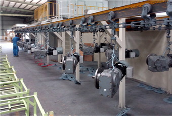 Automatic spraying hardware suspension line