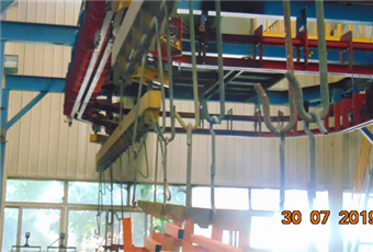 Automatic spraying hardware suspension line